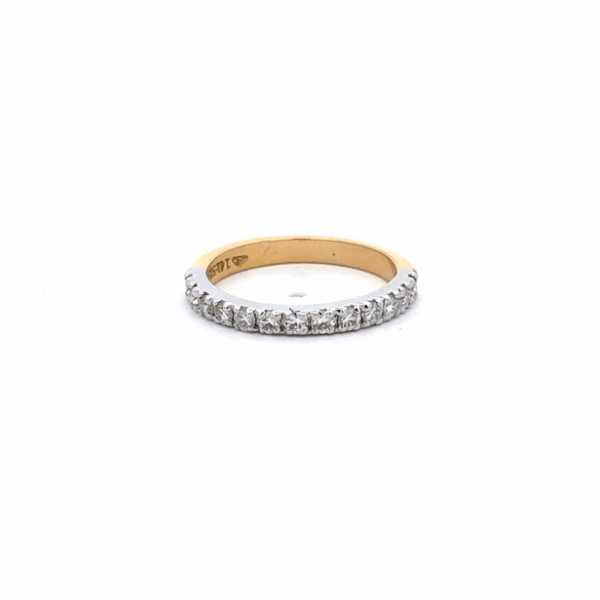 Band Ring Round Brilliant Moissanite (0.48 CT D.E.W) In 14k Gold