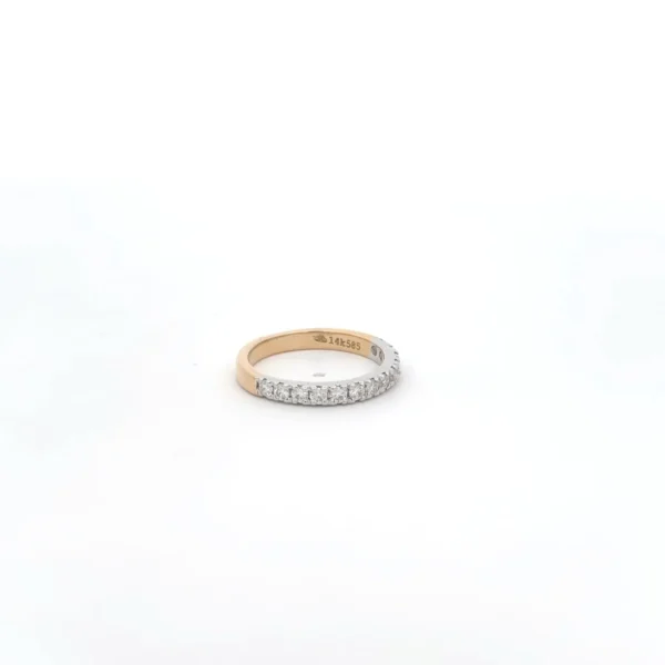 Band Ring Round Brilliant Moissanite (0.48 CT D.E.W) In 14k Gold - Image 2